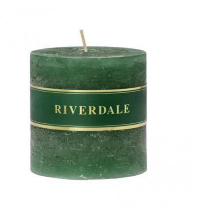 Riverdale PILLAR kaars - 9x9cm - groen