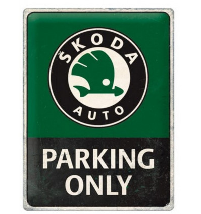 Tin sign 30x40cm Skoda - Parking only