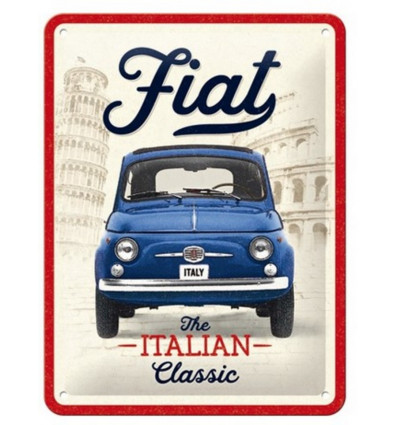 Tin sign 15x20cm Fiat 500 - The Italian classic
