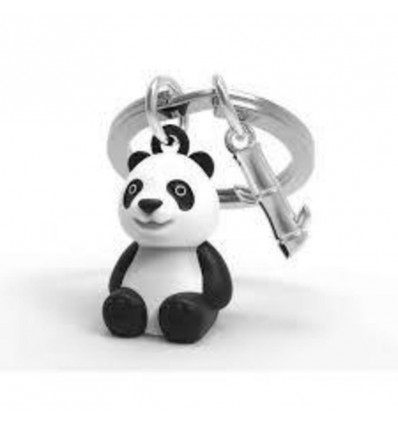 METALMORPHOSE Sleutelhanger panda met bamboe