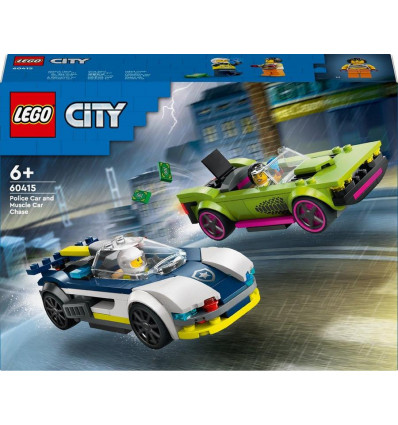 LEGO City 60415 Politiewagen en snelle auto achtervolging