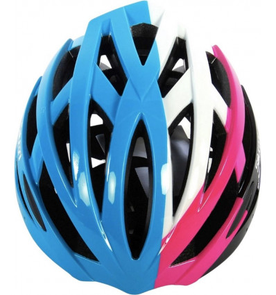 SALUTONI Dames fietshelm - roze/ blauw - 58/61cm