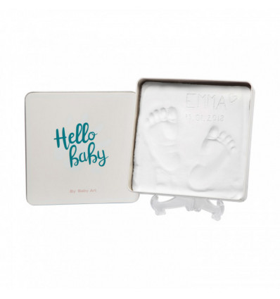BABY ART - Magic box vierkant doosje met gipsafdruk - hello Baby