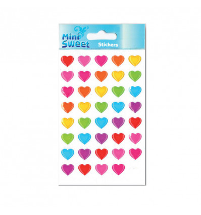 Mini sweet stickers - Hartjes neon