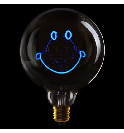 MESSAGE IN THE BULB - Smiley blauw - G125/ E27/ 2W