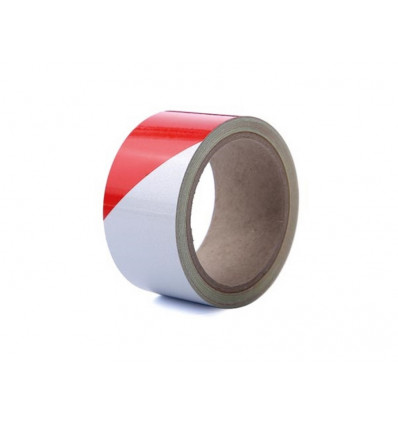 PEREL reflecterende tape 5cmx10m rood/ wit