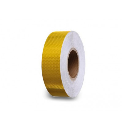 PEREL reflecterende tape honingraat 5cmX5m geel