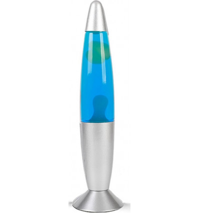 I-TOTAL Lavalamp - blue light/ white wax / silver base