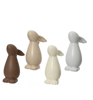 Deco konijn terracotta - 10.5x7.5x18cm - ass. (prijs per stuk)