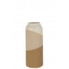 JLINE Vaas cylinder - L 13.5x33cm - beige/ l. bruin keramiek