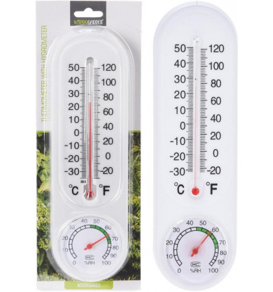 Thermometer met hygrometer - 22cm