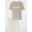 SCHIESSER Heren shortama - bruin grijs gestreepte shirt - 048