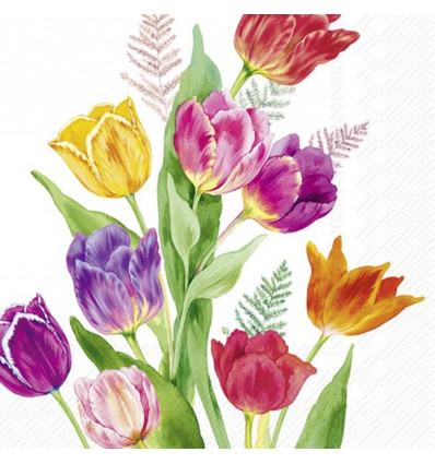 IHR Servetten - 33x33cm - bright tulips 10321