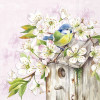 IHR Servetten - 33x33cm - cherry blossom birdhouse 10338
