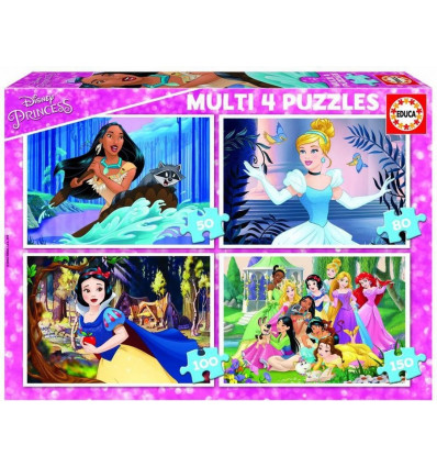 EDUCA Puzzel 4in1 - Disney prinsessen