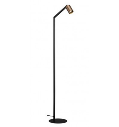 Fantasia TABOO vloerlamp 1L GU10 - zwart + geborsteld brons