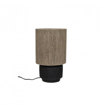 POMAX Cordoba tafellamp - 18x30cm - zwart terracotta/ jute