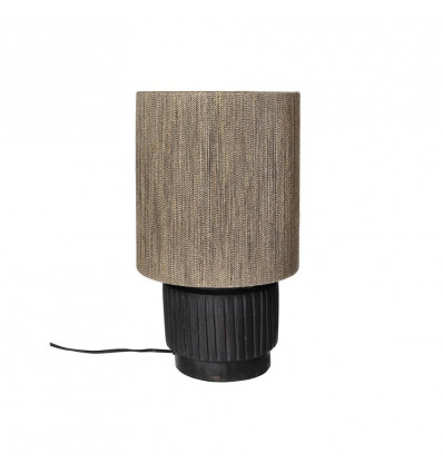 POMAX Cordoba tafellamp - 25x42cm - zwart terracotta/ jute