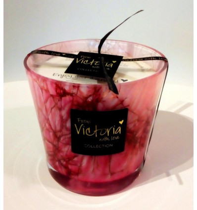 VICTORIA Kaars marble toi & moi - roze mondgeblazen, niet navulbaar