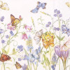 IHR Servetten - 33x33cm - bloemen en vlinders wit 7275