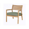 RINO Lounge stoel - acacia l. teak look/ kussen stone green