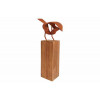 Vogel op houten blok - 15.9x7.7x27.5cm - roest