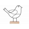 Vogel staart omhoog op houten stand - 15.5x4x15cm - zwart