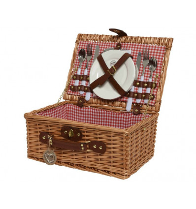 Picknickset wicker - picknickmand gevuld- 38x26x18cm
