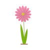 Deco bloem vilt op mdf stand - 7x39.5x92cm - donker roze