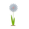 Deco bloem vilt op mdf stand - 6x24x63cm- wit