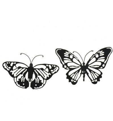 Wanddeco vlinder ijzer - 37x24cm - zwart outdoor ass. (prijs per stuk)