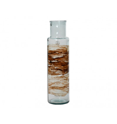 Vaas in recycled glas - 15x55cm - terra