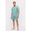 WOODY Heren pyjama - groen blauwe streep- S