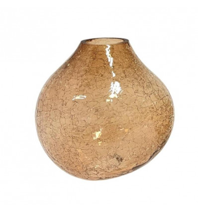HOME SOCIETY Bulb vaas glas - 15x18cm - bruin