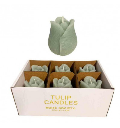 HOME SOCIETY Tulip kaars - 5x8cm - celadon