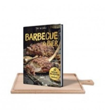 Set plank pure wood m/ kookboek barbecue en bier