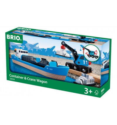 BRIO Containerschip met kraanwagen 63353400