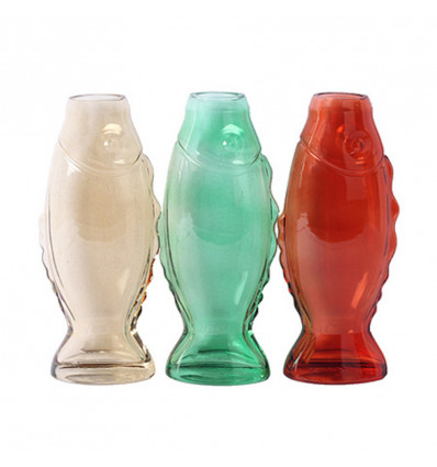 BARRA Vaas glas - 12x8x26cm - ass 3kleur (prijs per stuk)