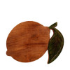 houten plank citroen - 28x22x2.2cm - natural/green