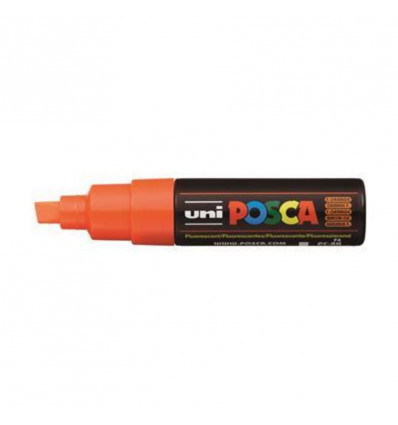 POSCA Stift brede schuine punt 8.0mm - oranje fluo