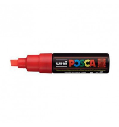 POSCA Stift brede schuine punt 8.0mm - rood fluo