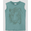 S. OLIVER B T-shirt mouwloos tijger - oceaan - 104/110