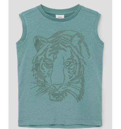 S. OLIVER B T-shirt mouwloos tijger - oceaan - 128/134