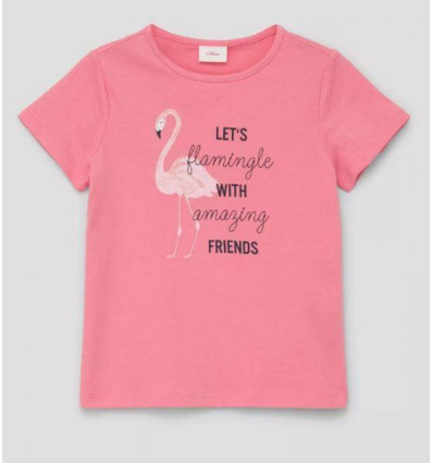 S. OLIVER G T-shirt flamingle - koraal - 92/98