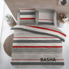 BASHA Dekbedovertrek - 240x220cm - rood/ grijs streep katoen