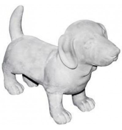 Deco hond teckel - 34x12x23cm - grijs 68MBCG04