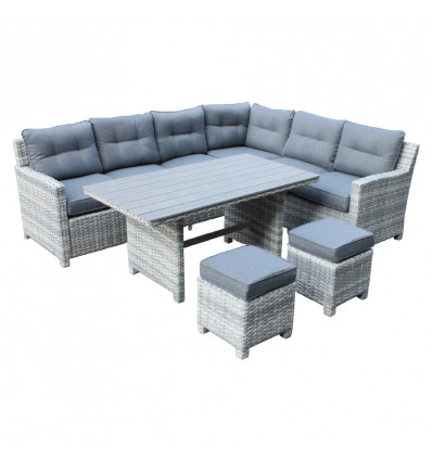 ARTICO lounge/ dining links - cloudy 2x 3zit hoek/ 2xstoel/ tafel TO6093 TO6085