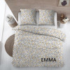 DREAMS Emma dekbedovertrek flanel - 240x220cm - grijs/geel