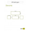SAVONA Loungeset wicker halfrond - 1bank 124cm, 2zetels en tafel 92x56x43cm