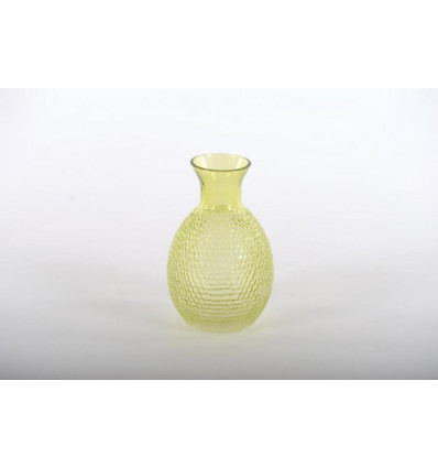 Cou Lisse - Vaasje flesvormig glas 8x12.5cm - lime